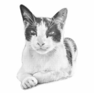 Retro Cat Halftone Cutout