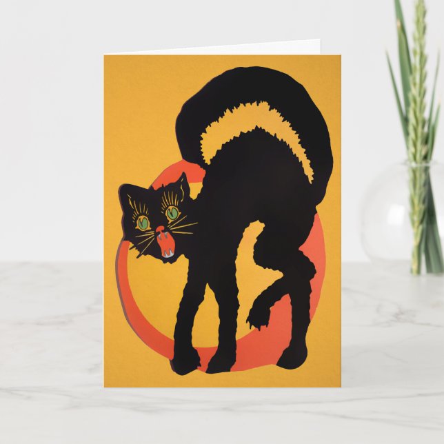 Retro Cat Halloween Card (Front)