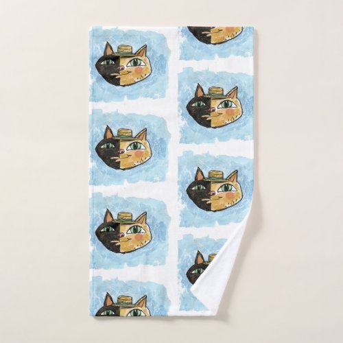 Retro Cat Hand Towel