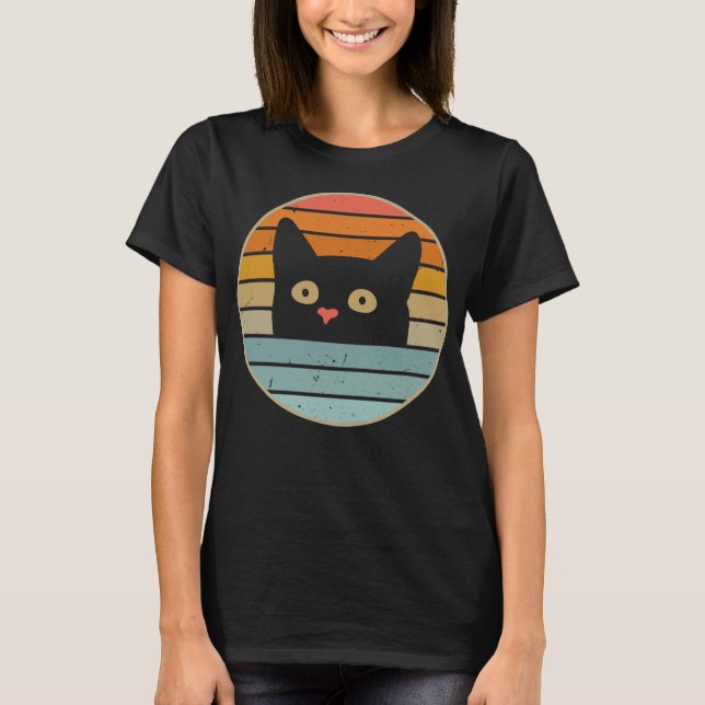 Retro Cat Lover Funny Cute Kitty T-Shirt (Front)