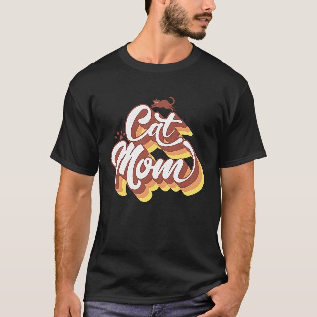 Retro Cat Mom Best Cat Mom Ever Mother's Day Cat T-Shirt (Front)