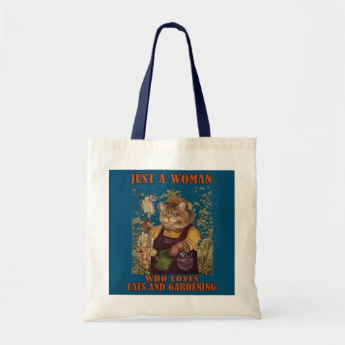 Retro Cat Mom Just A Woman Who Loves Cats Tote Bag