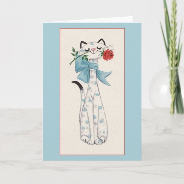 Retro Cat Note Card (Front)