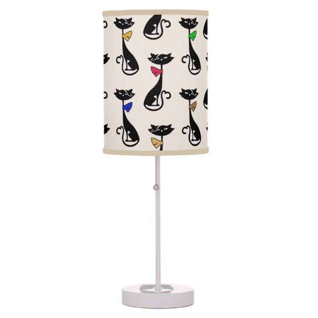 Retro Cat Pattern Table Lamp (Front)