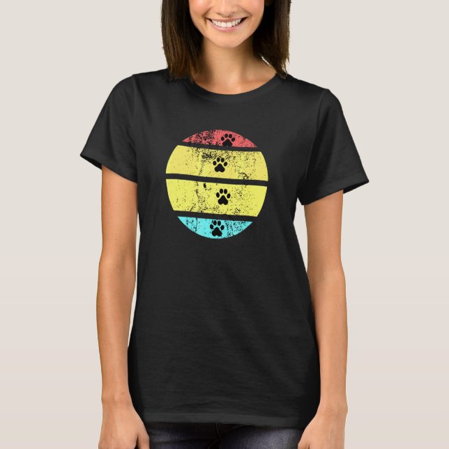 Retro Cat Paw Print T-Shirt (Front)