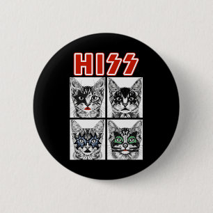 Retro Cat Rock Music Concert Band Men Kids Women F Button