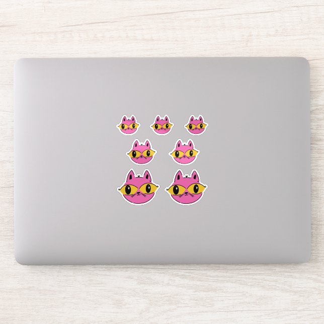 Retro Cat Sticker (Computer)
