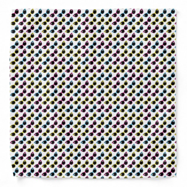 Retro Cat Sunglasses Pattern Bandana (Front)