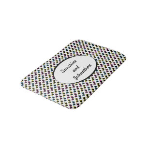 Retro Cat Sunglasses Pattern Bath Mat