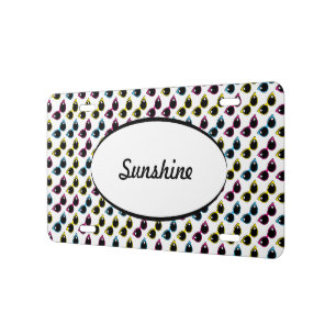 Retro Cat Sunglasses Pattern License Plate
