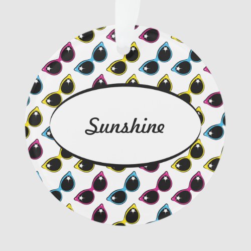 Retro Cat Sunglasses Pattern Ornament