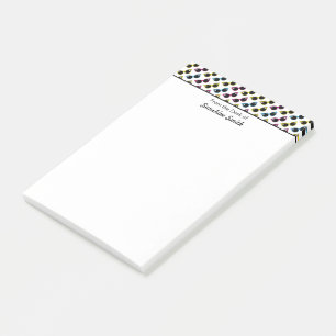 Retro Cat Sunglasses Pattern Personalized Post-it Notes