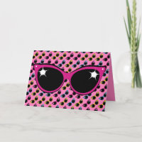 Retro Cat Sunglasses Pattern with Pink