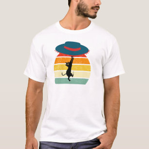 Retro Cat Sunset Vintage Cat Lover Art T-Shirt