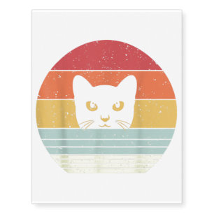 Retro Cat Temporary Tattoos