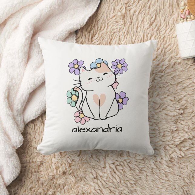 Retro Cat Throw Pillow (Blanket)