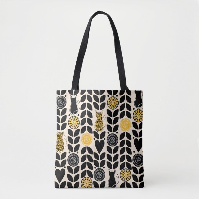 Retro Cat Tote Bag (Front)