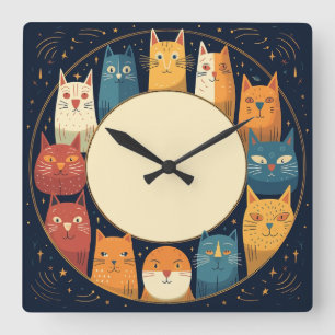 Retro Cat Wall Clock, Cat Clock