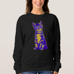 Retro Cat With Pilot Sunglasses Vintage Illustrati Sweatshirt