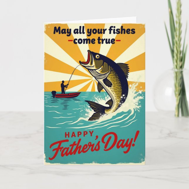 Retro Catch Fathers Day Card (Front)