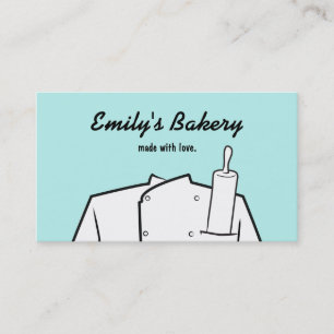 Retro Catering Bakery Pastry Chef Rolling Pin Business Card