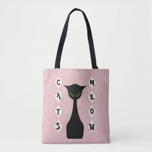 Retro Cats Meow Mid_Century_Modern Tote Bag