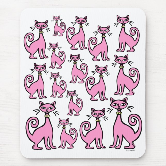Retro Cats Mouse Pad (Front)