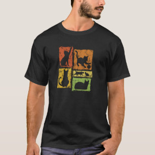 Retro Cats Typical Poses Graphic For Cat Dads And T-Shirt