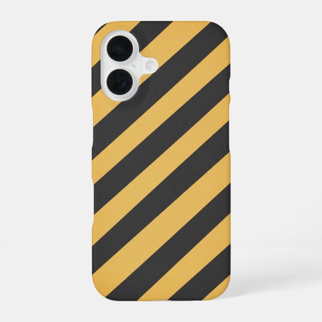 Retro Caution Stripe Panel iPhone Case (Back)