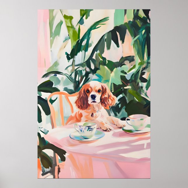 Retro Cavalier King Charles Spaniel Poster (Front)