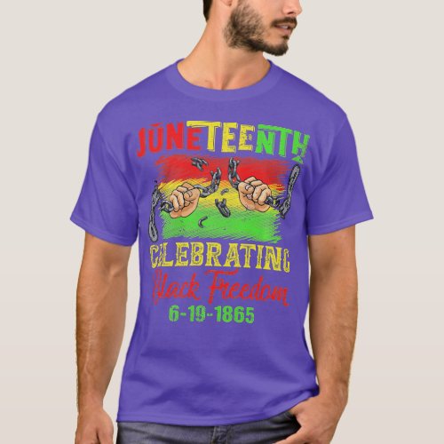 Retro Celebrating Black Freedom Juneteenth June 19 T_Shirt