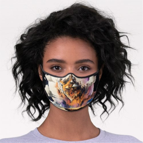 Retro Celestial Moon Sheep Adventure Premium Face Mask