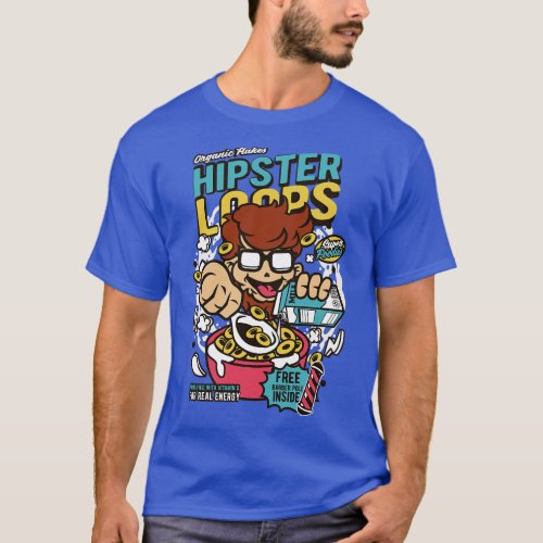Retro Cereal Box Hipster Loops Junk Food Cereal Lo T_Shirt