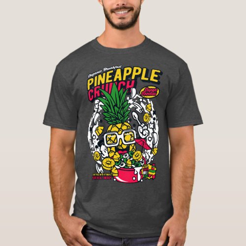 Retro Cereal Box Pineapple Crunch Junk Food Cereal T_Shirt
