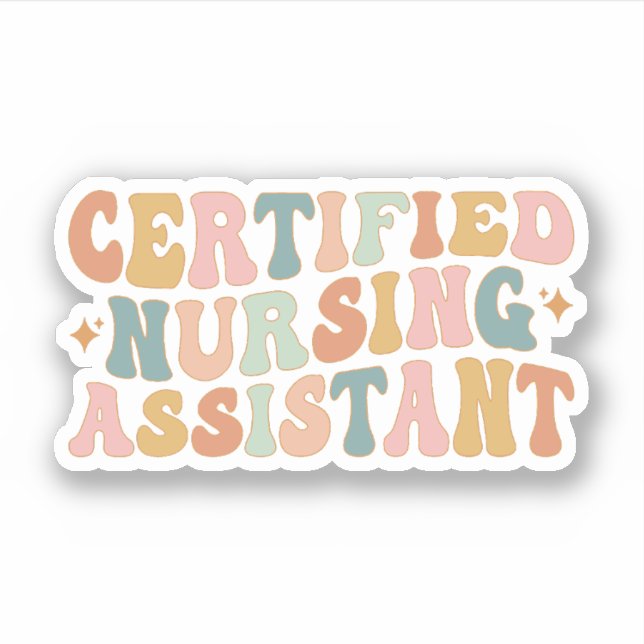 Retro Certified Nursing Assistant, CNA Graduation Sticker (Front)