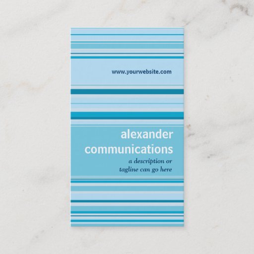 Customizable Retro Cerulean Stripes Business Card