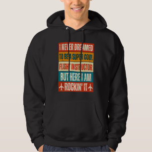 Retro CFI Flight Instructor Airplane Pilot Aviatio Hoodie