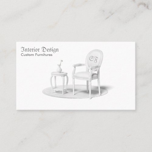 Retro Chair Table Vase Carpet Business Card