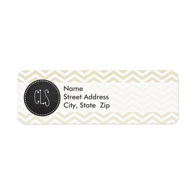 Retro Chalkboard; Beige Chevron; zig zag Label (Front)