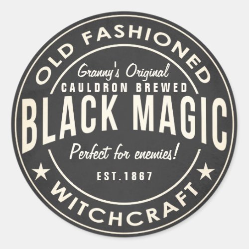 Retro chalkboard Black magic halloween sticker