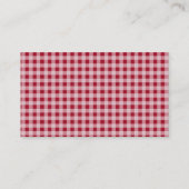 Retro Chalkboard; Carmine Red Gingham; Checkered Business Card (Back)