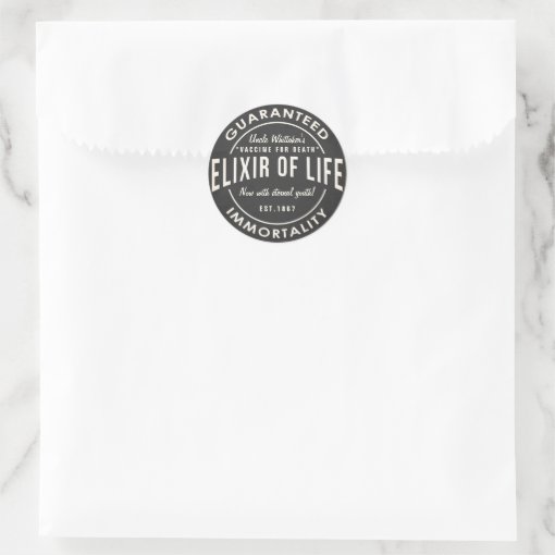 Retro chalkboard Elixir of life potion sticker | Zazzle