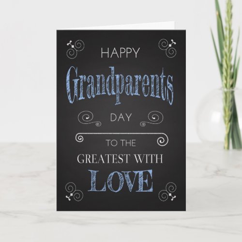 Retro Chalkboard for Grandparents Day with Swirls Card