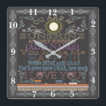 Retro Chalkboard You Are My Sunshine Clock<br><div class="desc">Commemorate your  anniversary,  wedding,  engagement,  etc.,  with this custom personalized retro square clock. Makes a beautiful gift. Artwork by Amelia Carrie</div>