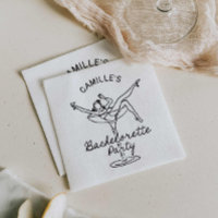 Retro Champagne Bachelorette Party Invitation Napkins