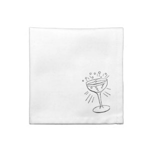 Retro Champagne Glass Cloth Napkin