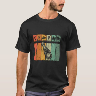 Retro Champagne Lover Periodic Elements Champagne T-Shirt