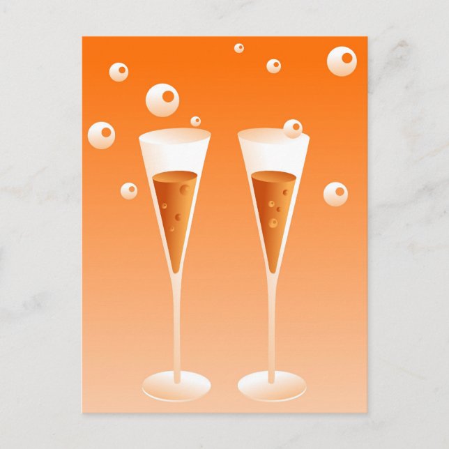 Retro Champagne Postcard (Front)