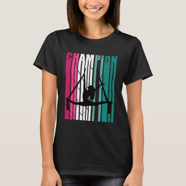 Retro Champion Of Aerialist Silhouette Air Yoga Te T-Shirt (Front)