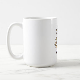 Retro Chaotic Office Girl with Coffee Sticker Mug